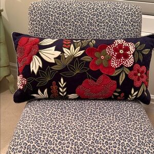 MacKenzie-Childs Navy Blue Velvet Pillow